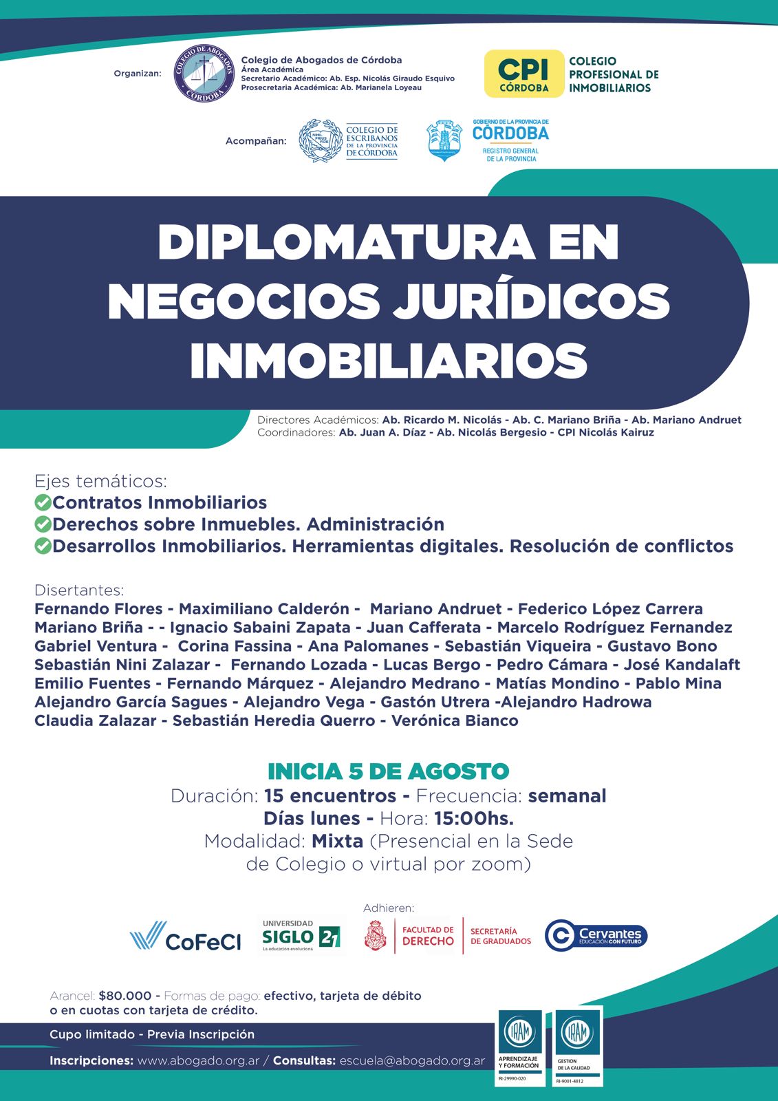  Diplomatura en Negocios Jurídicos Inmobiliarios - inicio 05/08/2024